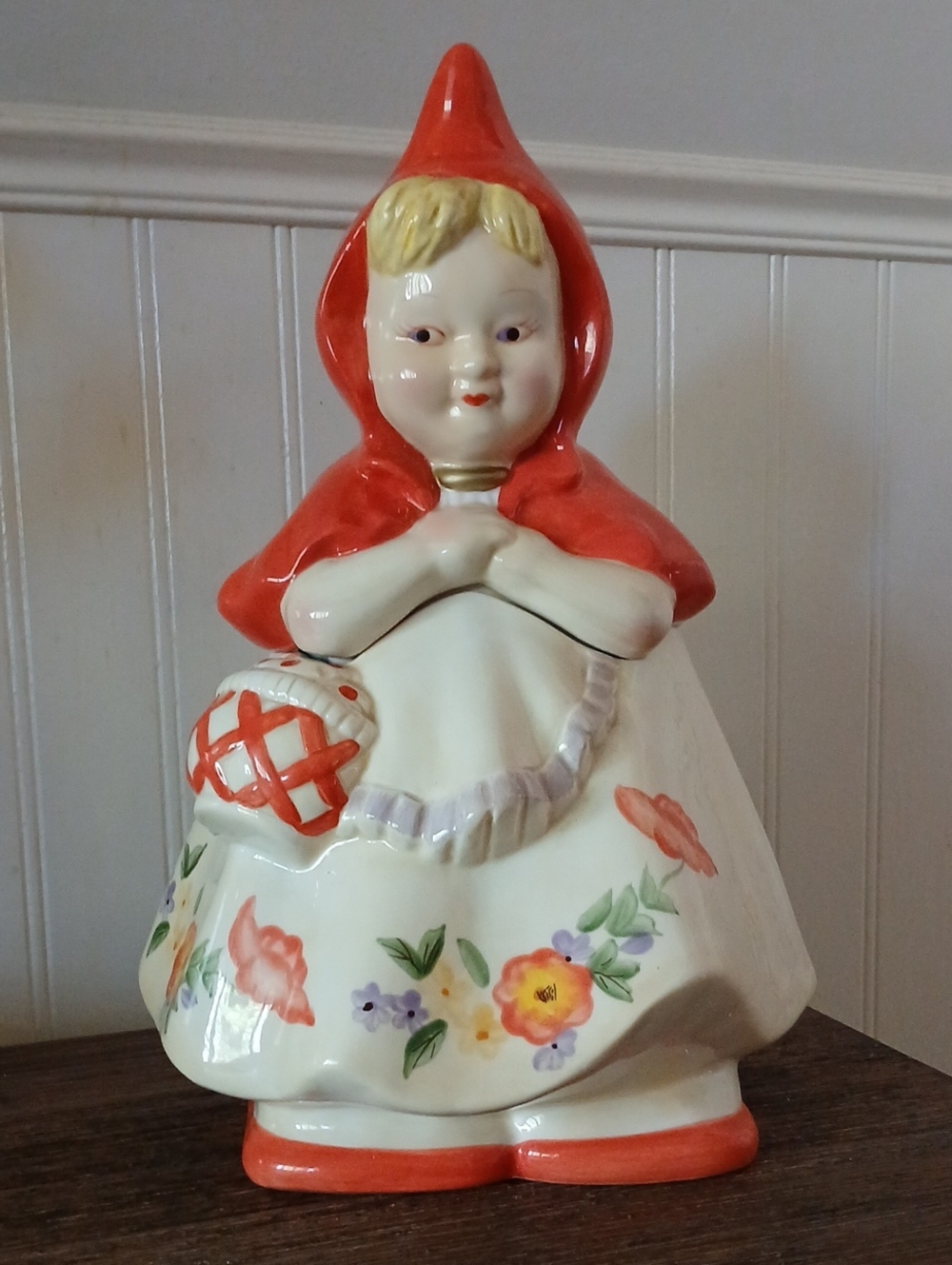 Vintage Little Red Riding Hood Cookie Jar - JONAL Kitschy,anthropomorphic, Mcm